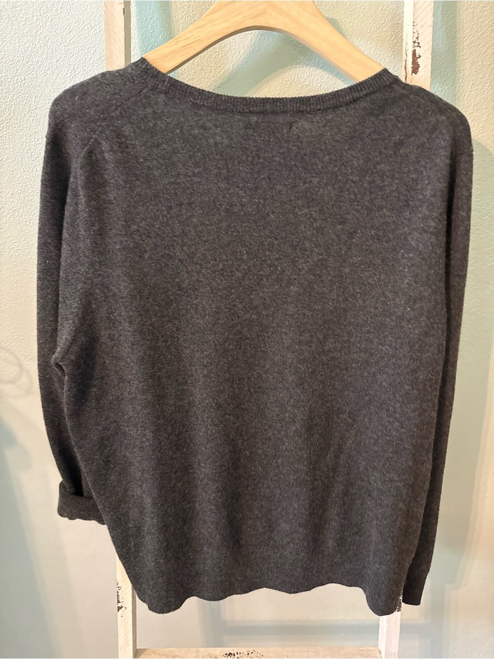 Quince Women's XL 100% Mongolian Cashmere Crewneck Sweater Heathered Charcoal - Picture 4 of 7